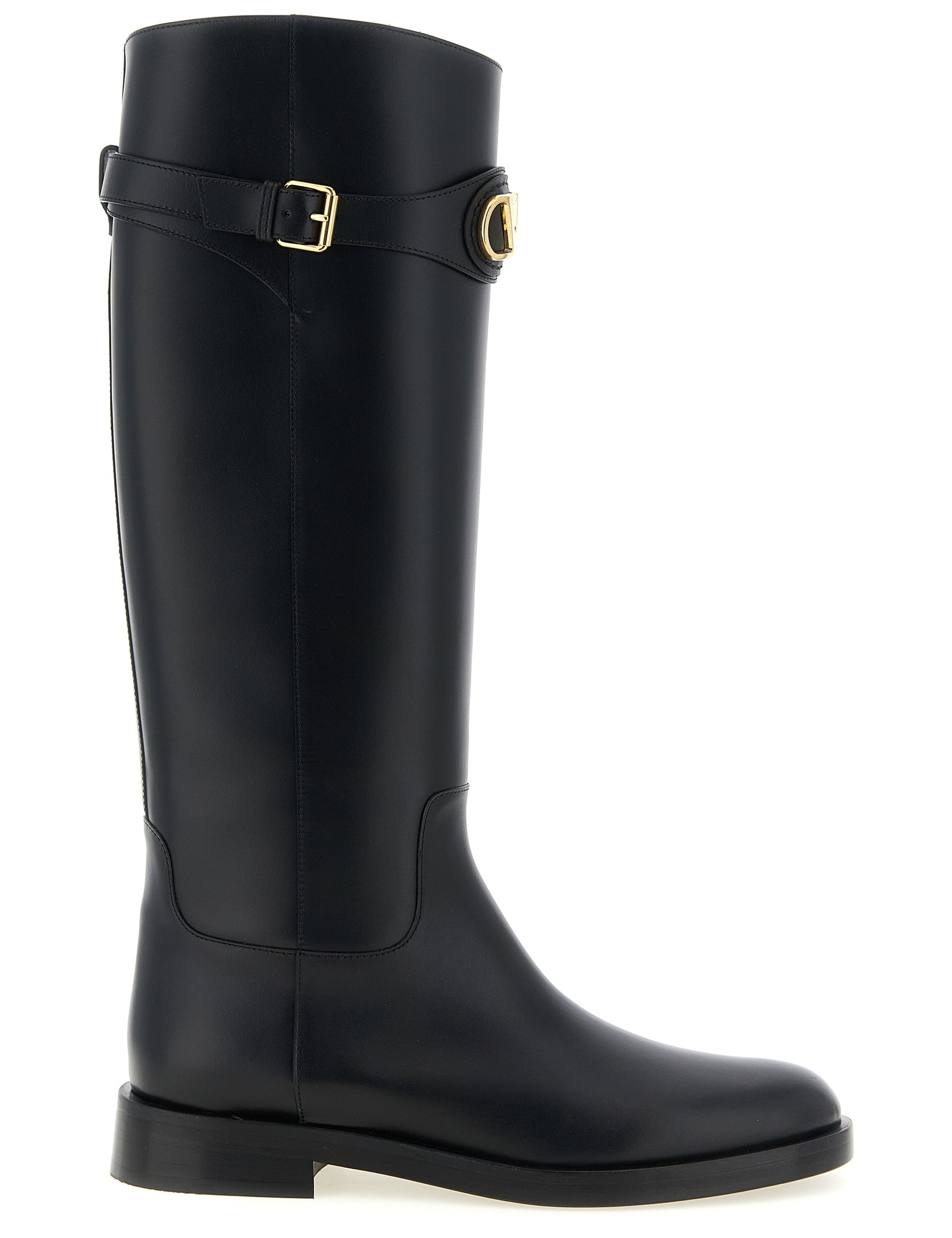 Valentino Garavani Black Calfskin Over The Knee Boots