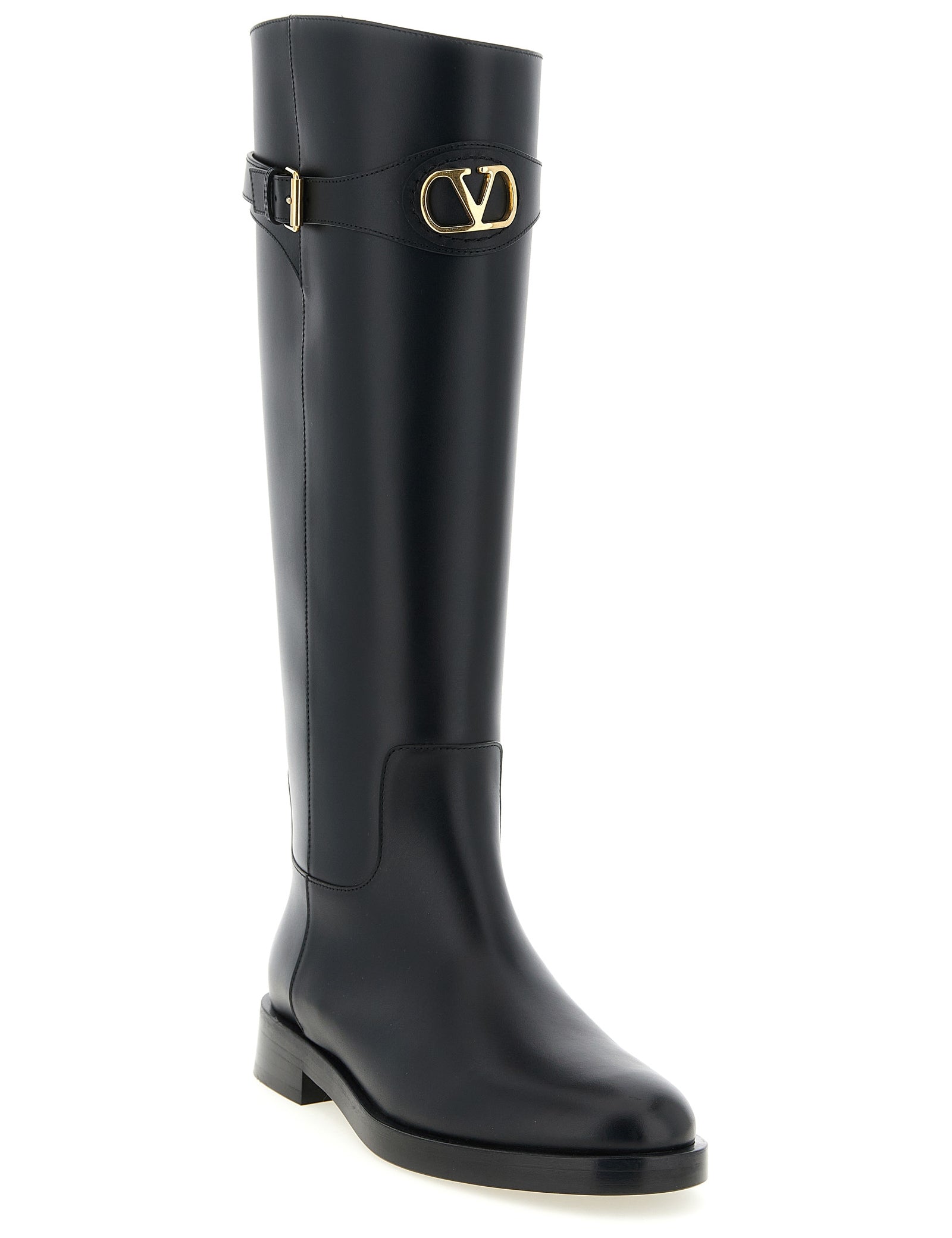Valentino Garavani Black Calfskin Over The Knee Boots