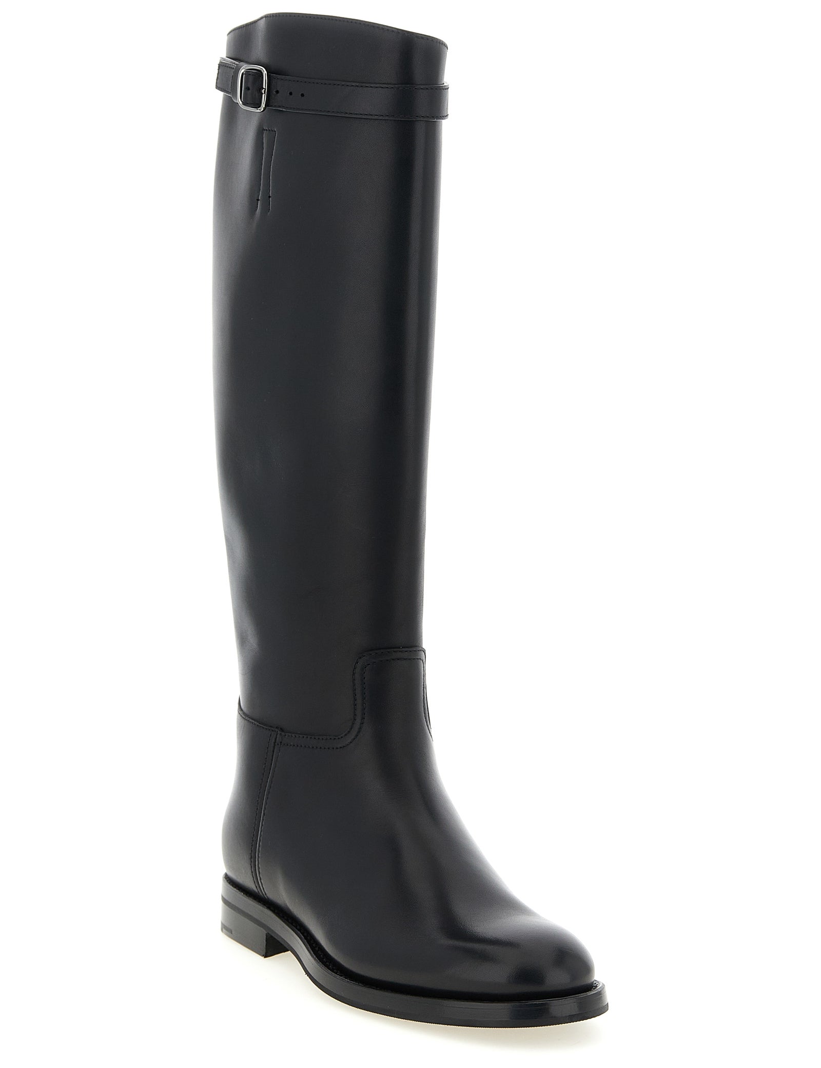Church's Black Calfskin Over The Knee Boots