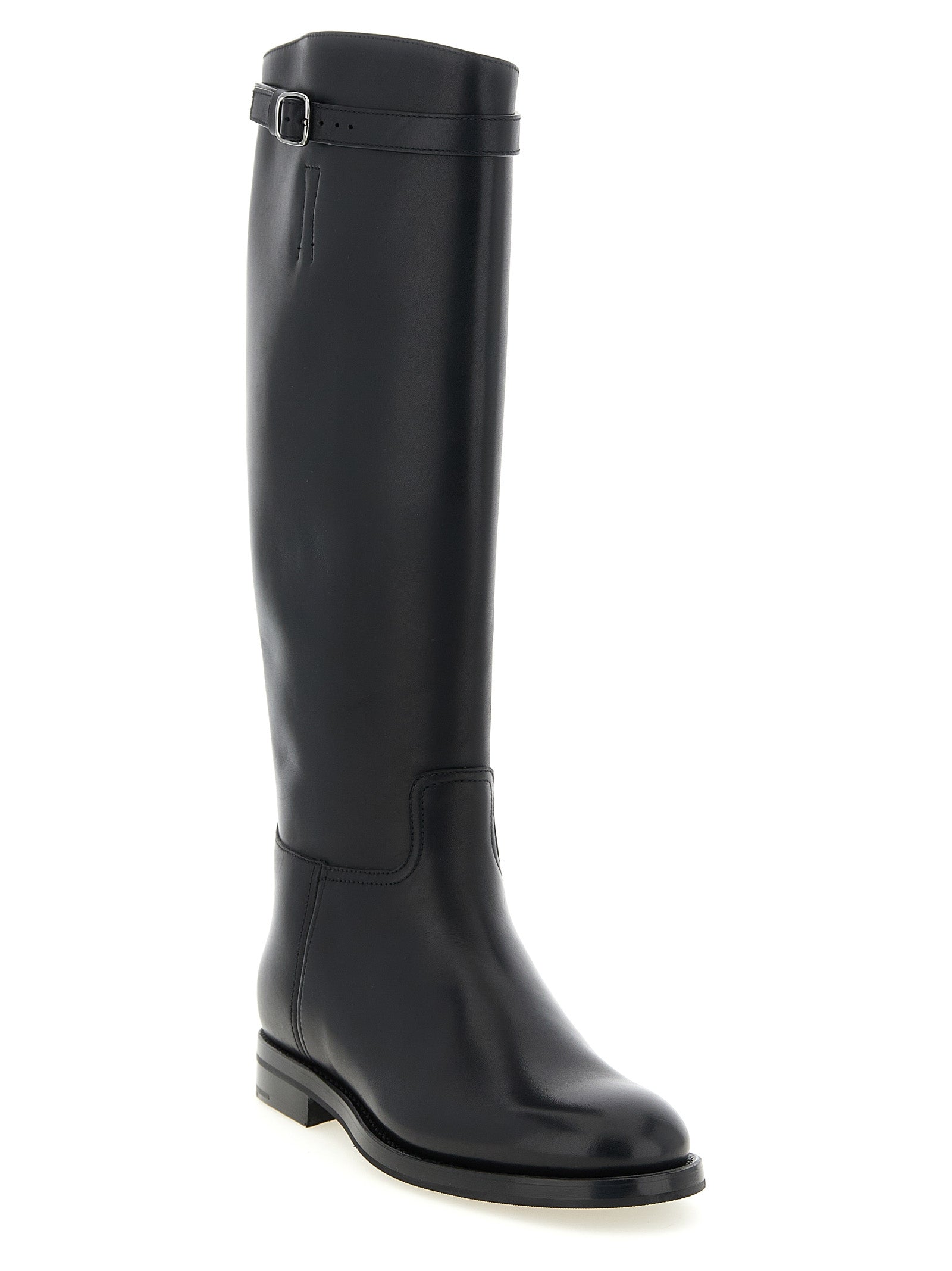 Church's Black Calfskin Over The Knee Boots