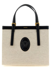 Versace Beige Linen Canvas Tote Bag