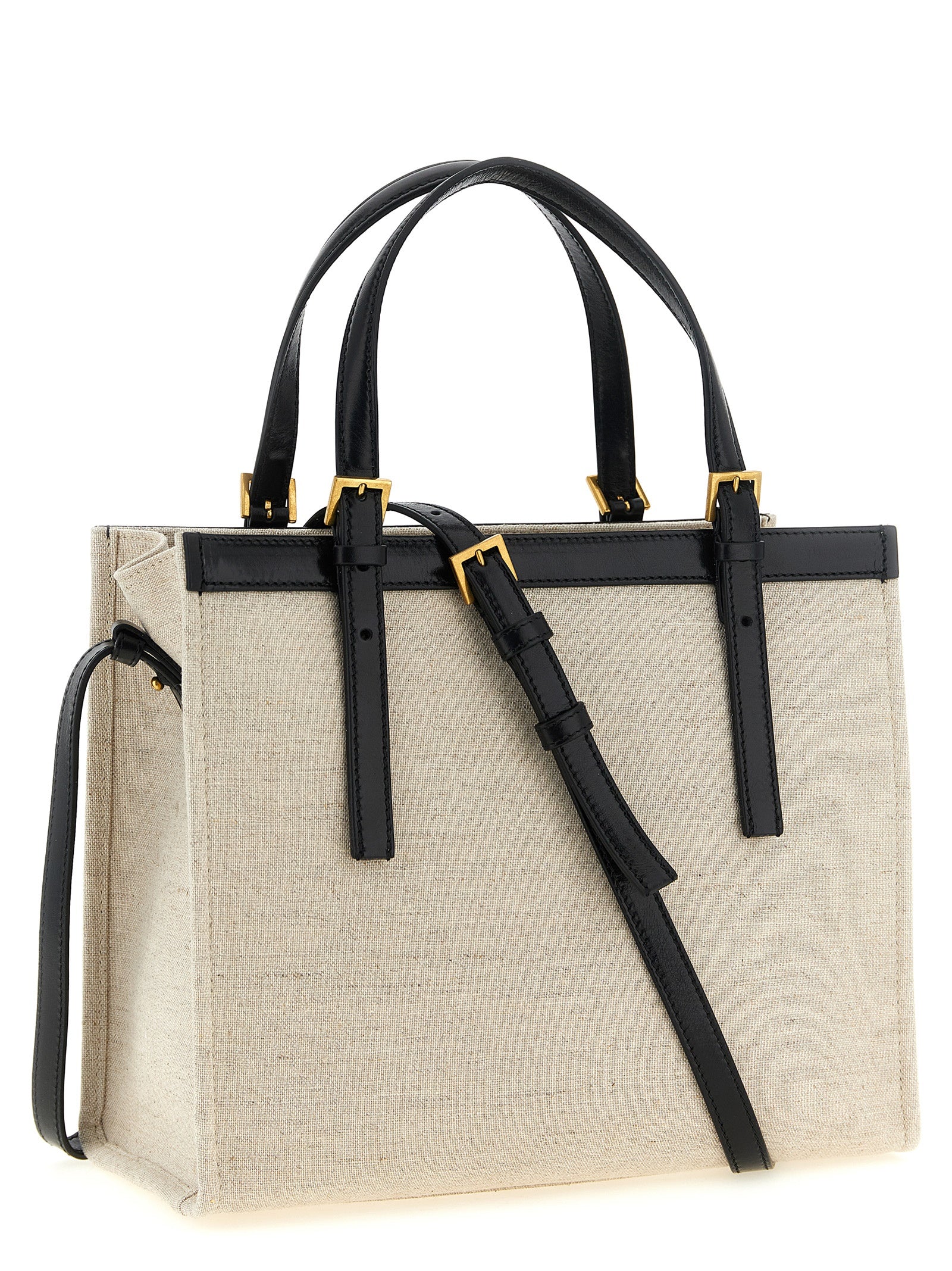 Versace Beige Linen Canvas Tote Bag