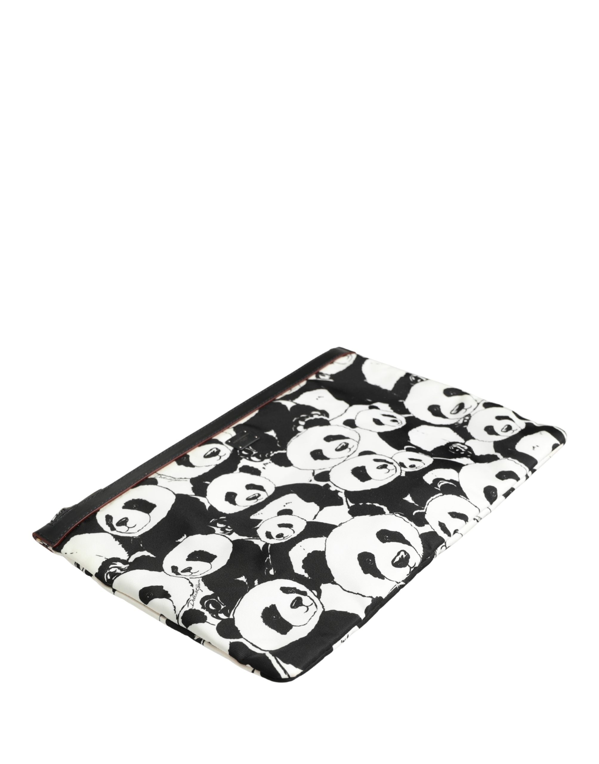 Dolce & Gabbana Black White Nylon Clutch