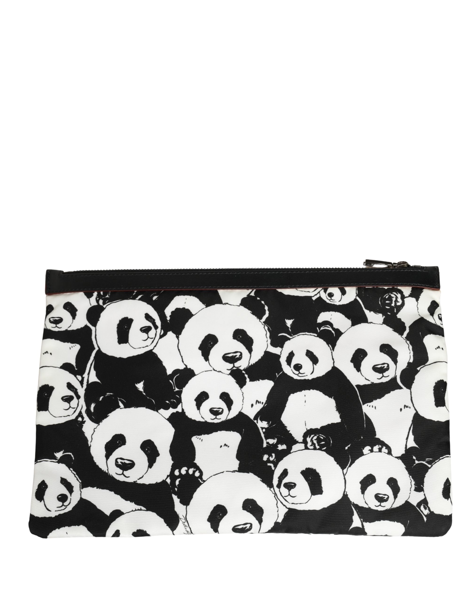Dolce & Gabbana Black White Nylon Clutch