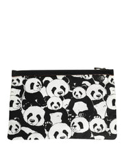 Dolce & Gabbana Black White Nylon Clutch