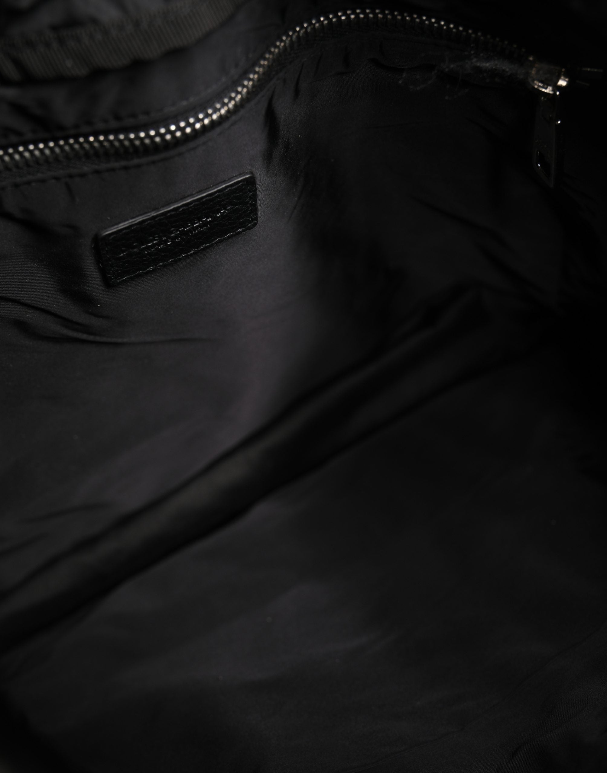 Dolce & Gabbana Black White Polyester Drawstring Backpack