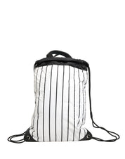 Dolce & Gabbana Black White Polyester Drawstring Backpack