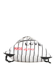 Dolce & Gabbana Black White Polyester Drawstring Backpack