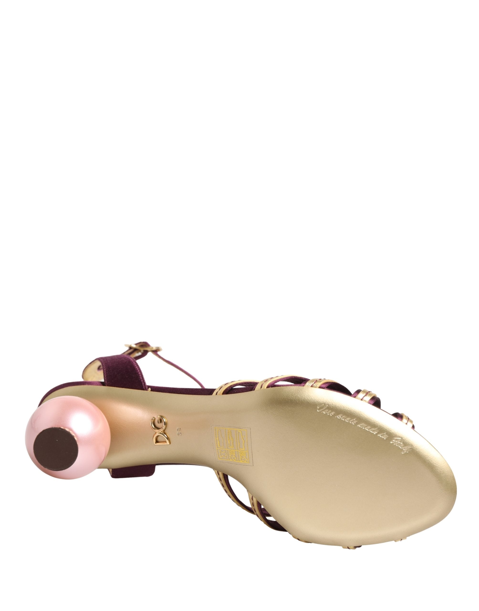Dolce & Gabbana Purple Gold Satin Heels
