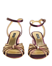Dolce & Gabbana Purple Gold Satin Heels