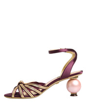 Dolce & Gabbana Purple Gold Satin Heels
