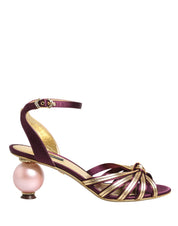 Dolce & Gabbana Purple Gold Satin Heels