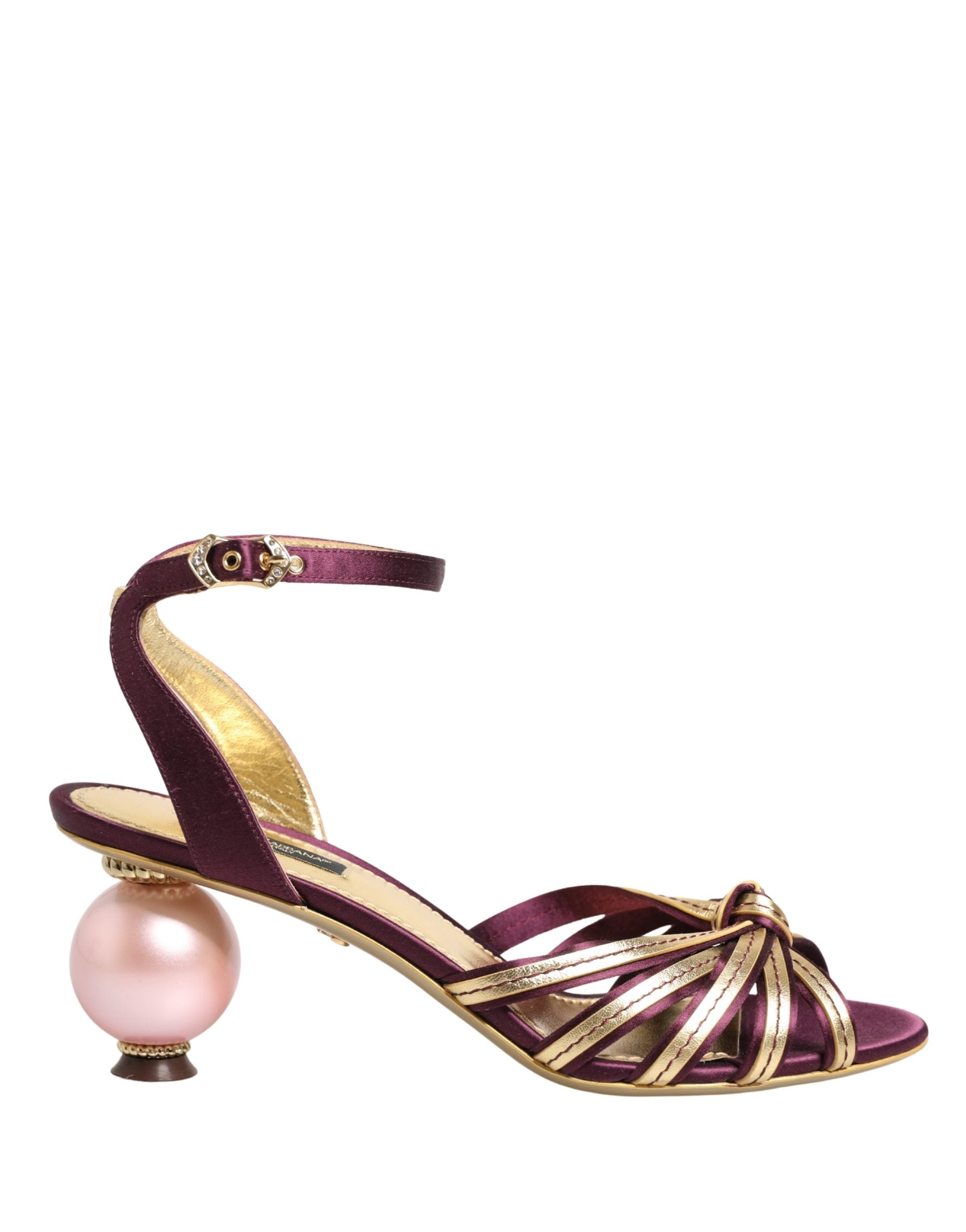 Dolce & Gabbana Purple Gold Satin Heels