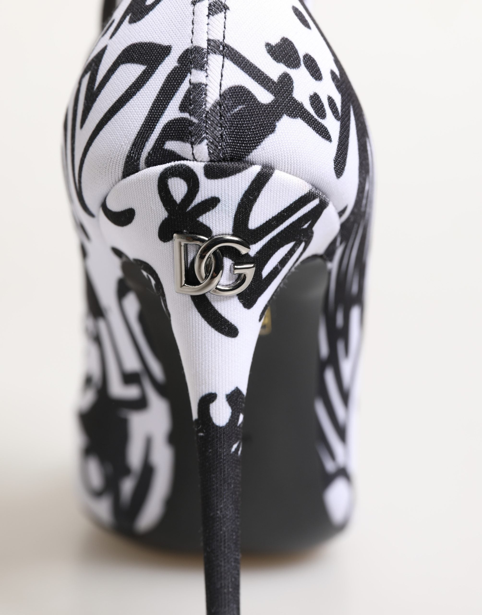 Dolce & Gabbana White Graffiti Ankle Boots