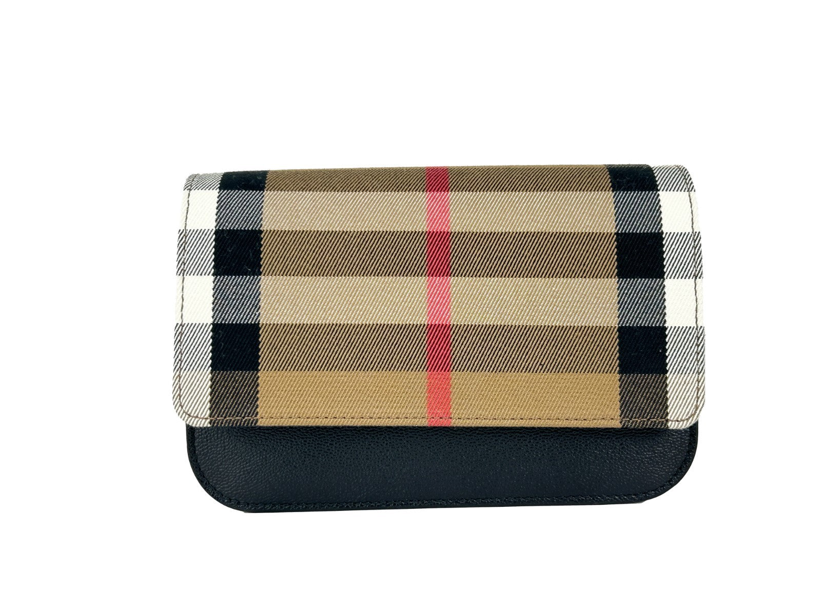 Burberry Check Leather Small Madison Crossbody Bag