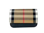 Burberry Check Leather Small Madison Crossbody Bag
