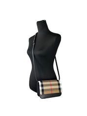 Burberry Check Leather Small Madison Crossbody Bag