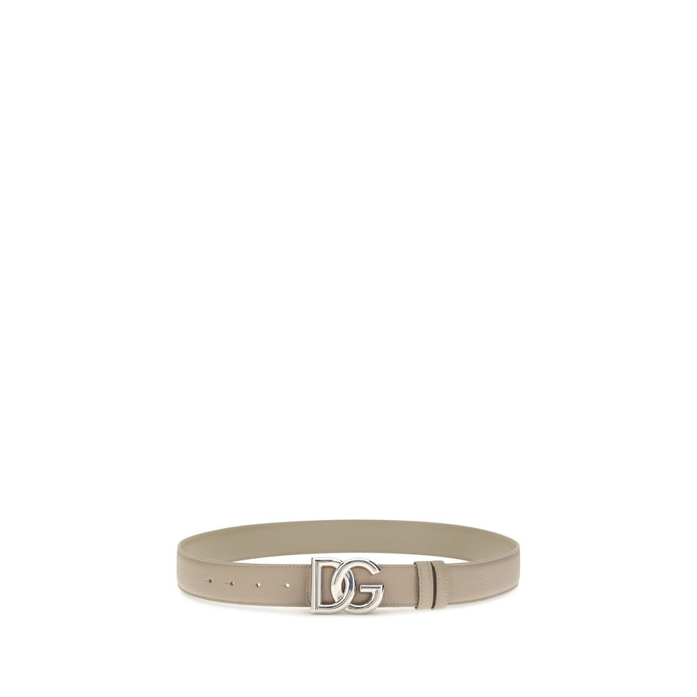 Dolce & Gabbana Gray Calf Leather Regular Belt