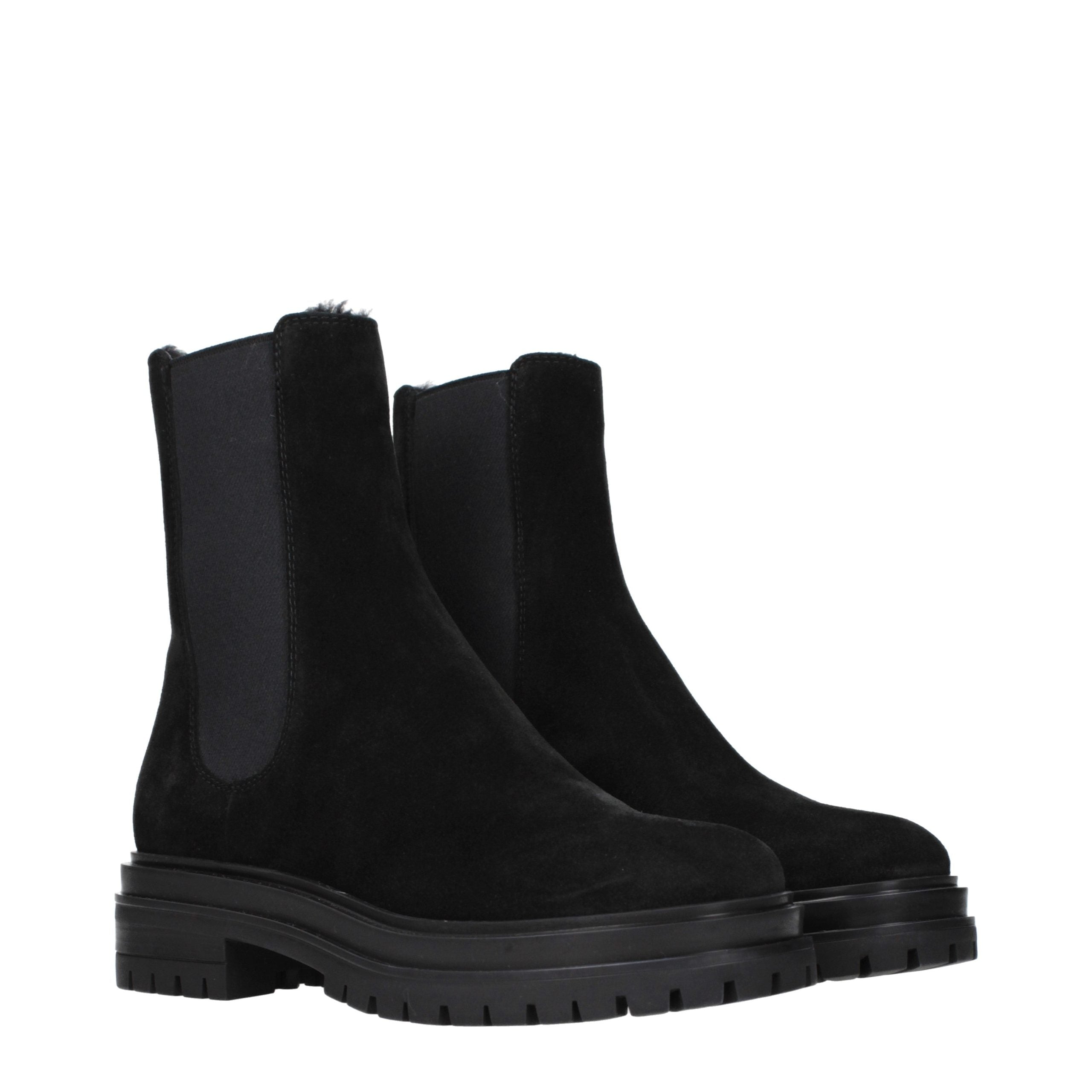 Gianvito Rossi Black Suede Ankle Boots