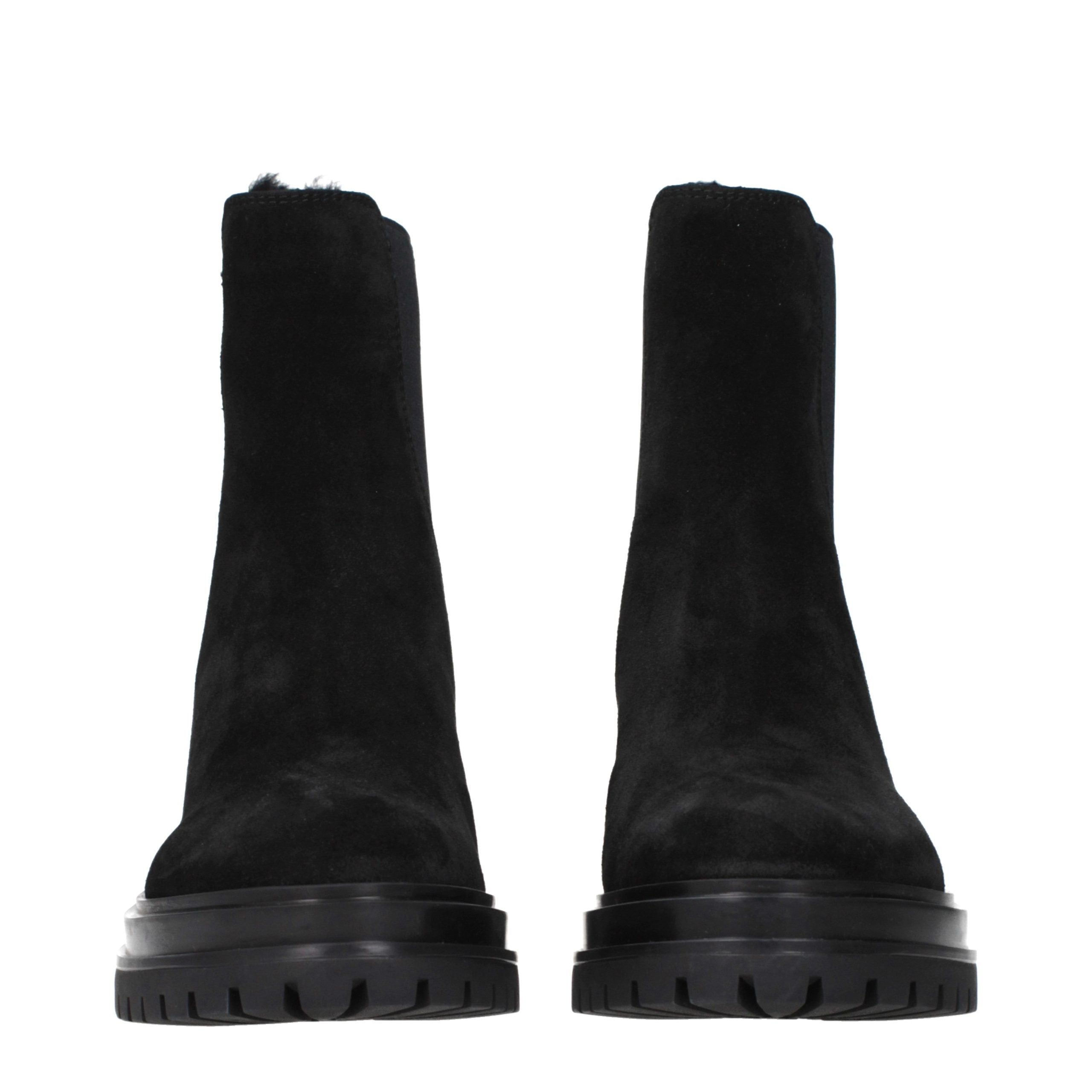 Gianvito Rossi Black Suede Ankle Boots