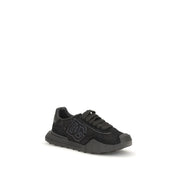 Dolce & Gabbana Black Calf Leather Chunky Sneakers