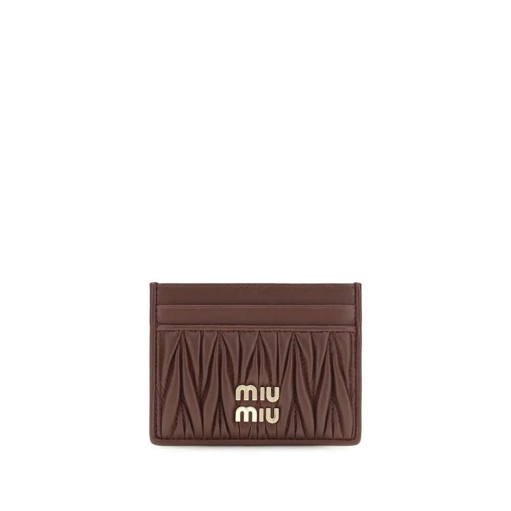 Miu Miu Bordeaux Lamb Nappa Card Holder