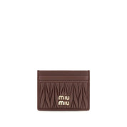 Miu Miu Bordeaux Lamb Nappa Card Holder