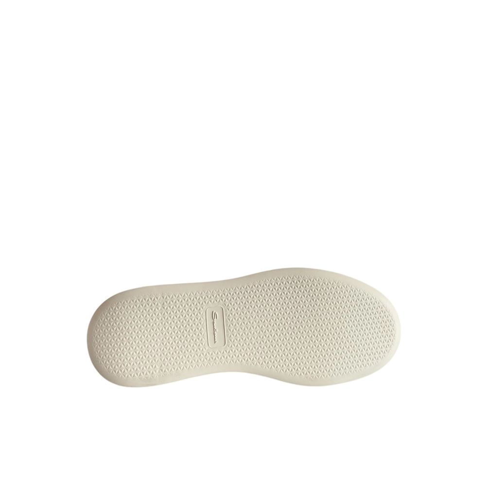Santoni White Leather Platform Sneakers