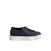 Santoni Blue Leather Platform Sneakers