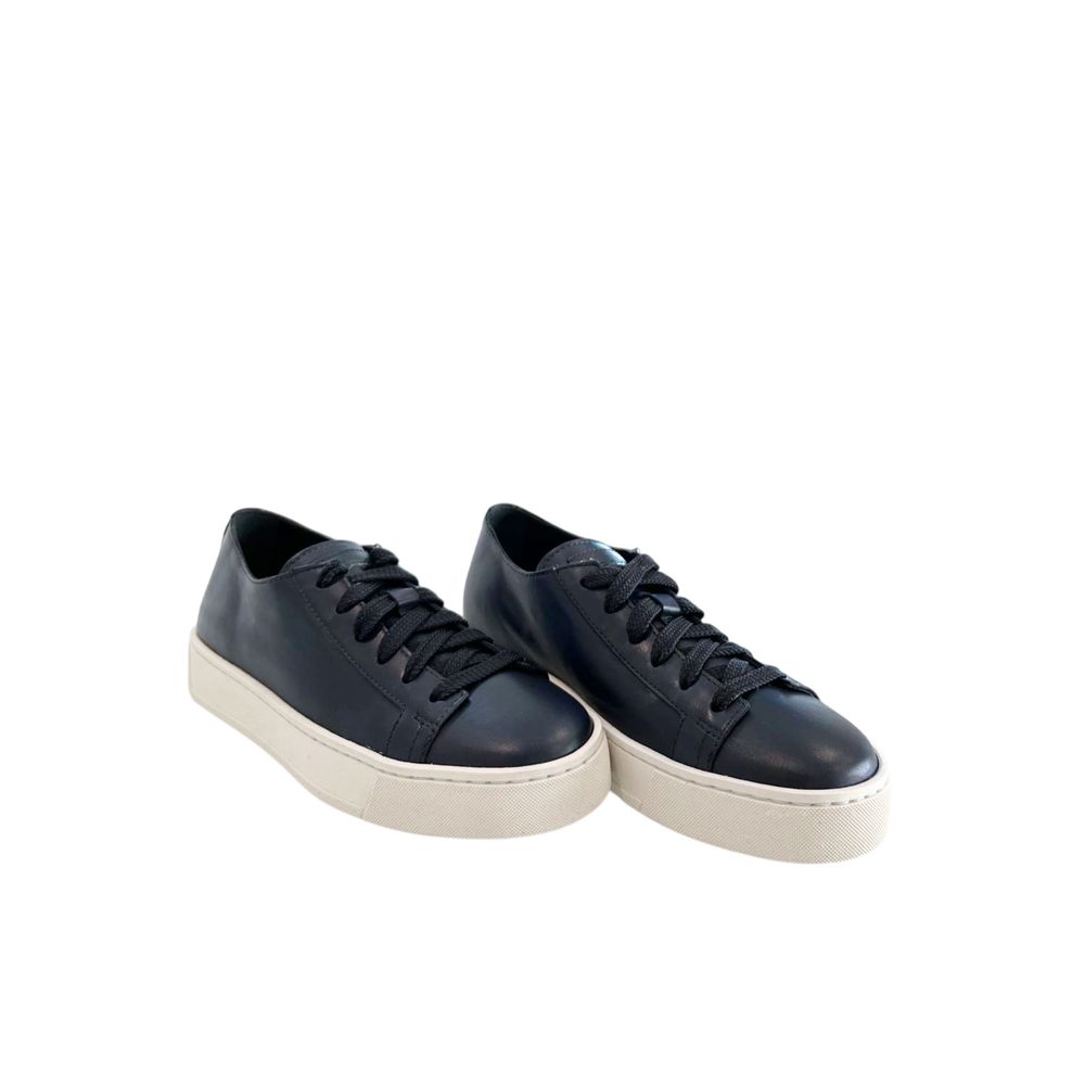 Santoni Blue Leather Platform Sneakers