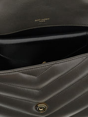 Saint Laurent Brown Lamb Leather Shoulder Bag