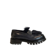 Santoni Blue Leather Men's Loafers