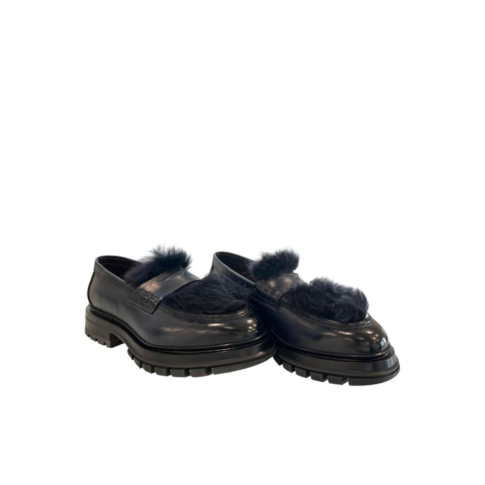 Santoni Blue Leather Men's Loafers