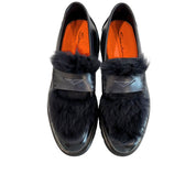 Santoni Blue Leather Men's Loafers