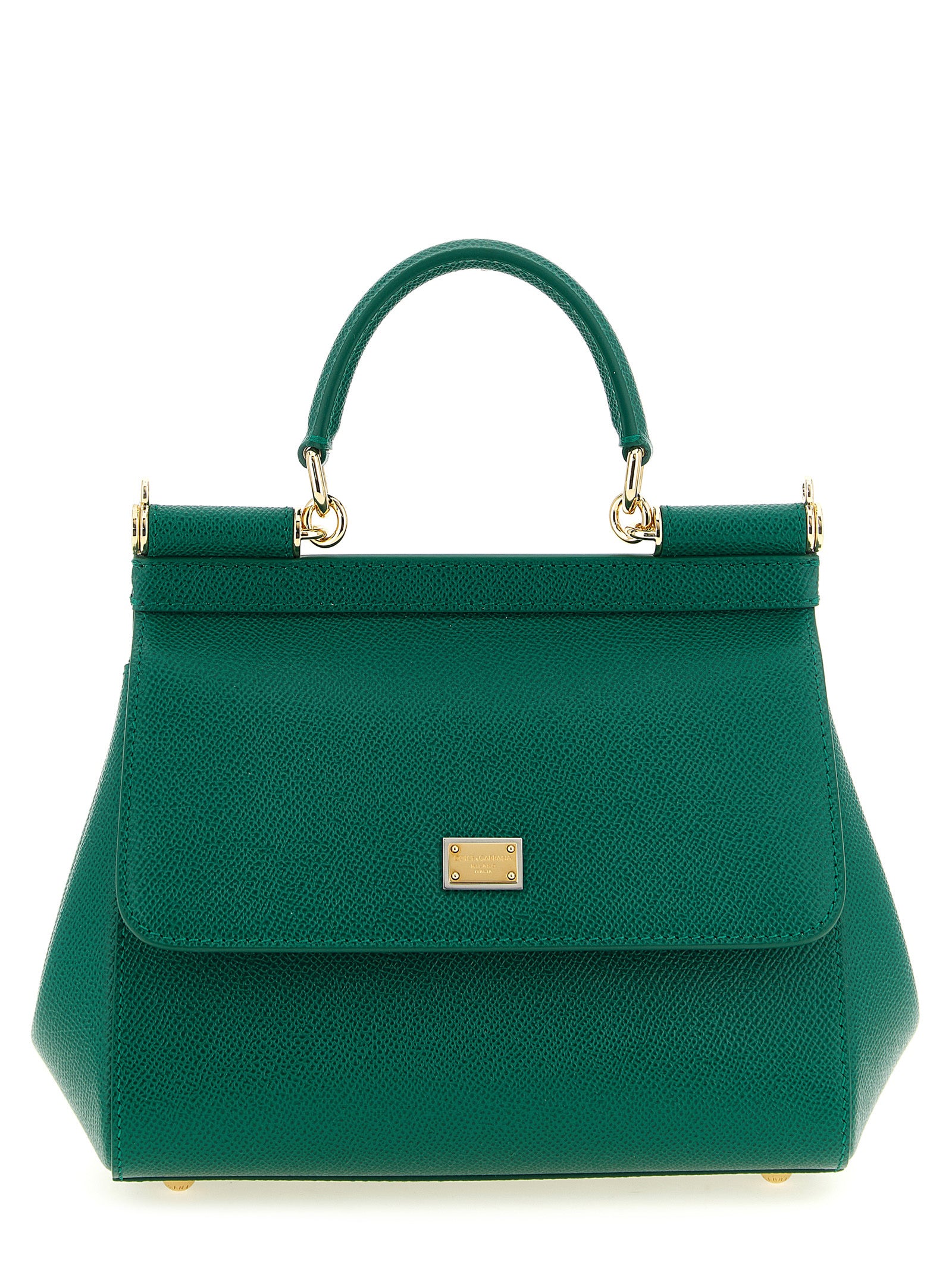 Dolce & Gabbana Green Calfskin Small 'Sicily' Handbag