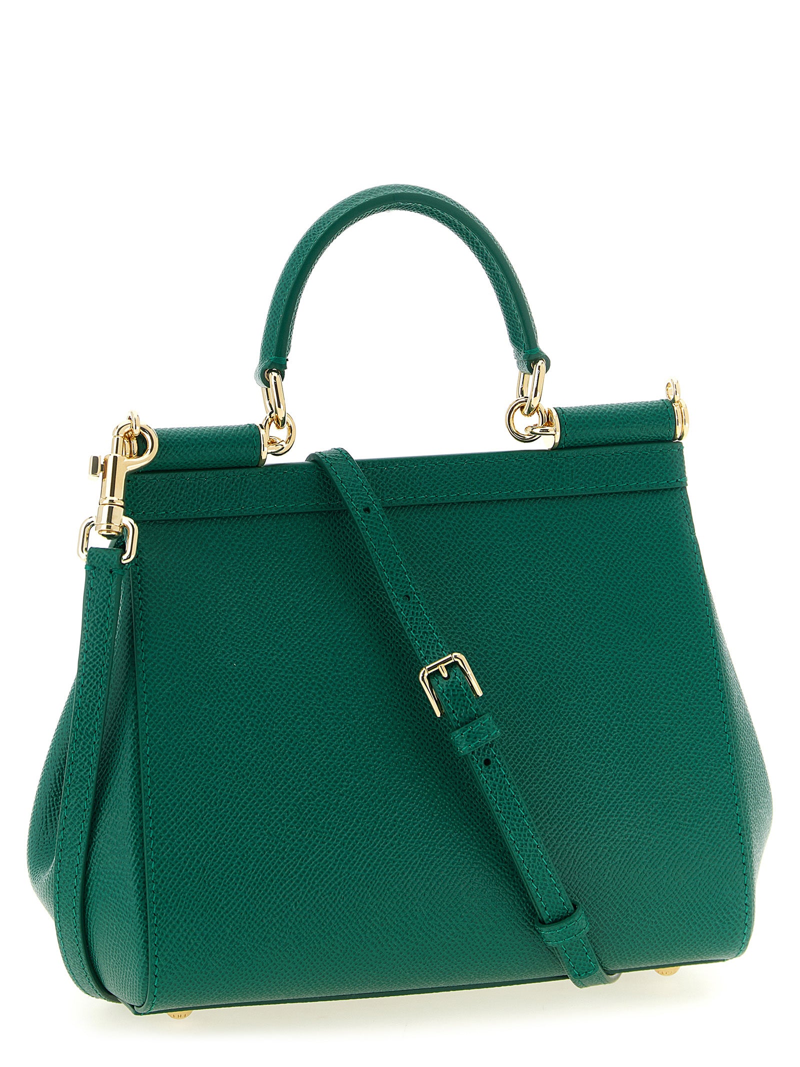 Dolce & Gabbana Green Calfskin Small 'Sicily' Handbag