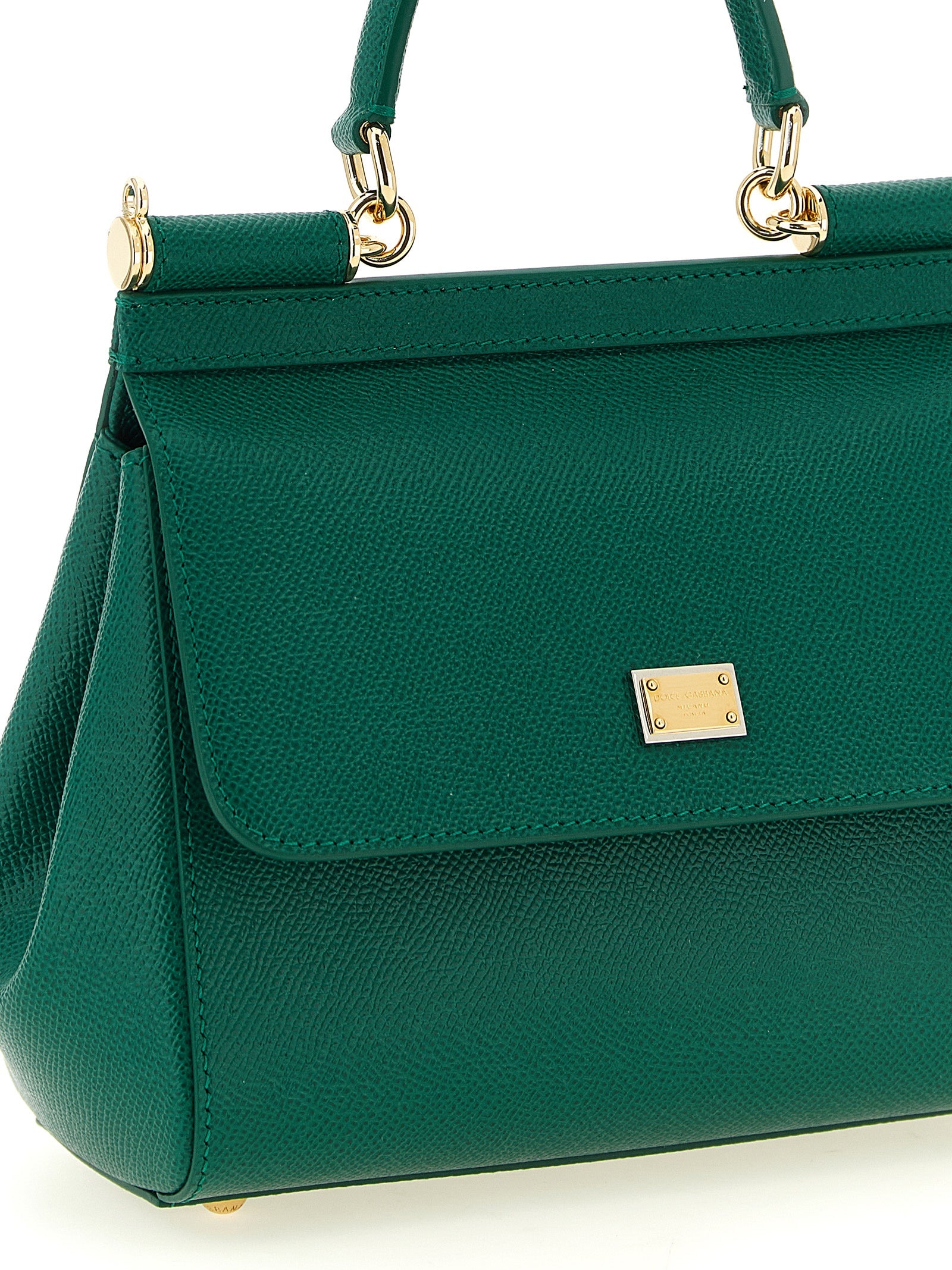 Dolce & Gabbana Green Calfskin Small 'Sicily' Handbag