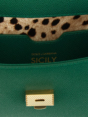 Dolce & Gabbana Green Calfskin Small 'Sicily' Handbag