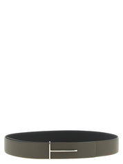Tom Ford Black Gray Calfskin Reversible Belt