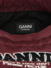 Ganni Bordeaux Recycled Polyamide Clutch Bag