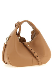 Ganni Beige Faux Leather Mini Hobo Handbag