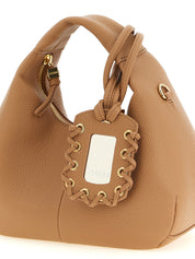Ganni Beige Faux Leather Mini Hobo Handbag