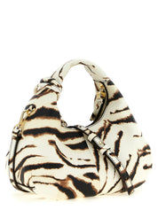 Ganni Multicolor Recycled Polyester Mini Hobo Zebra Handbag