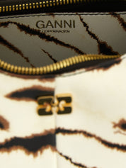 Ganni Multicolor Recycled Polyester Mini Hobo Zebra Handbag