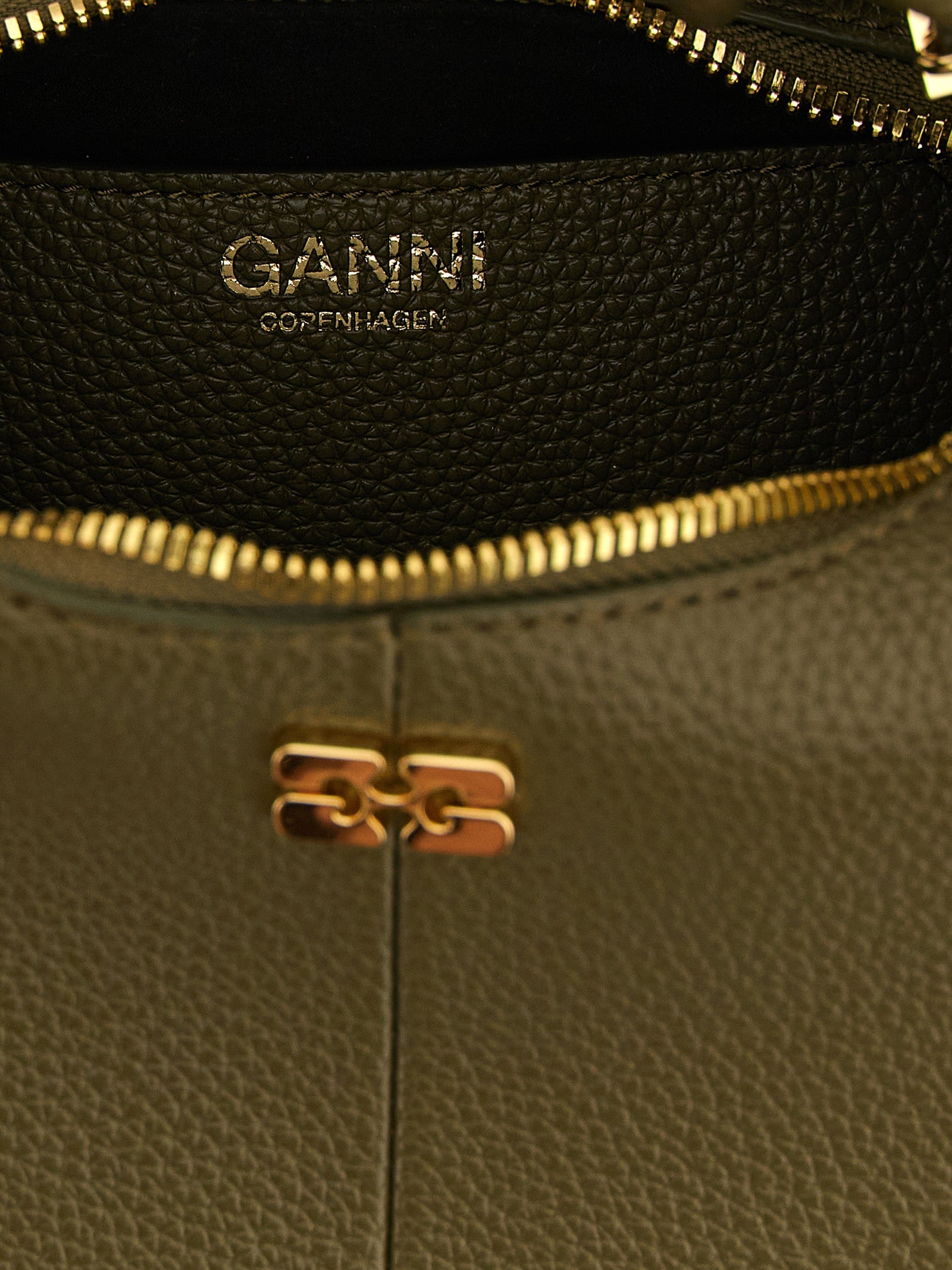 Ganni Green Polyester Mini Hobo Handbag