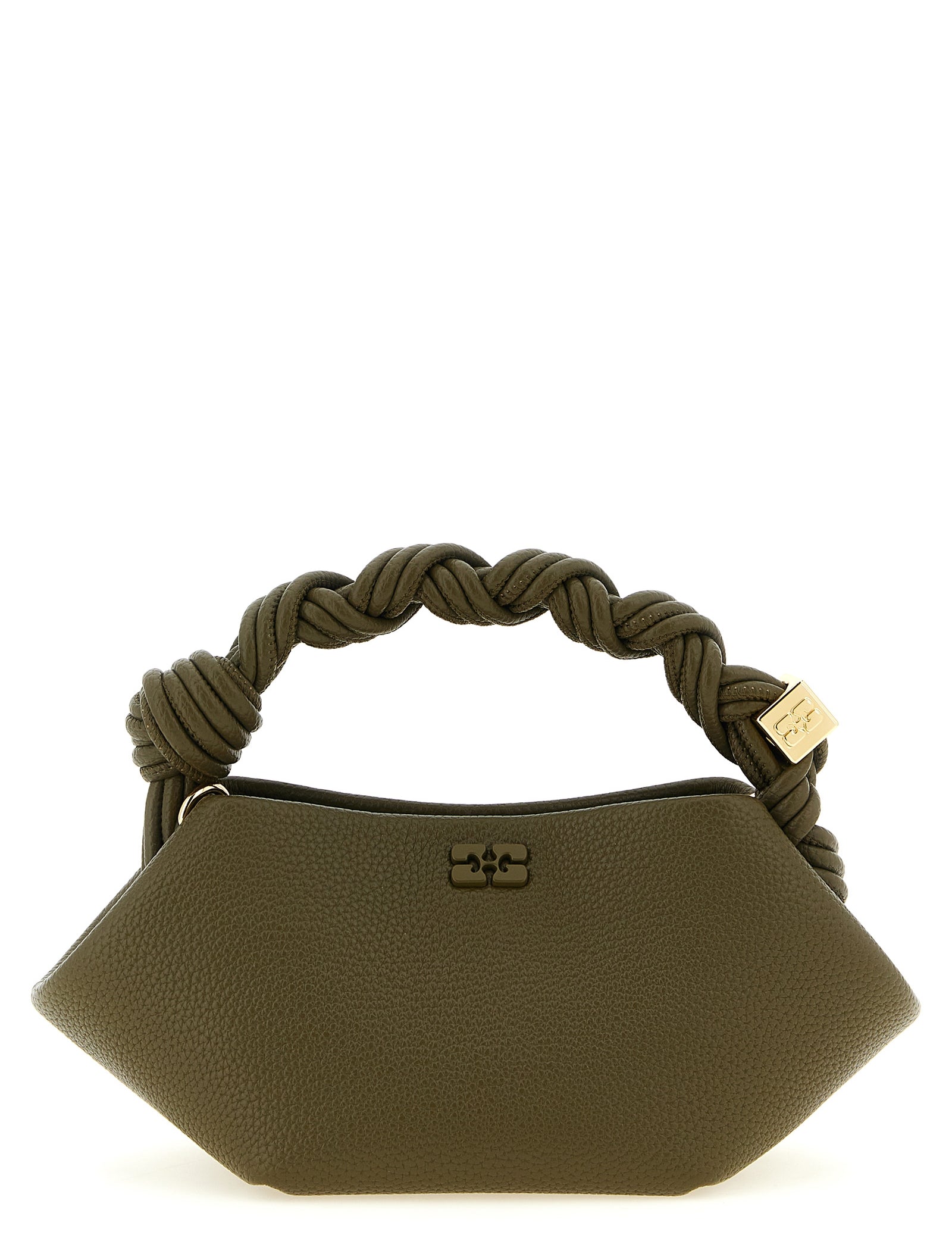 Ganni Olive Green Faux Leather Mini Handbag