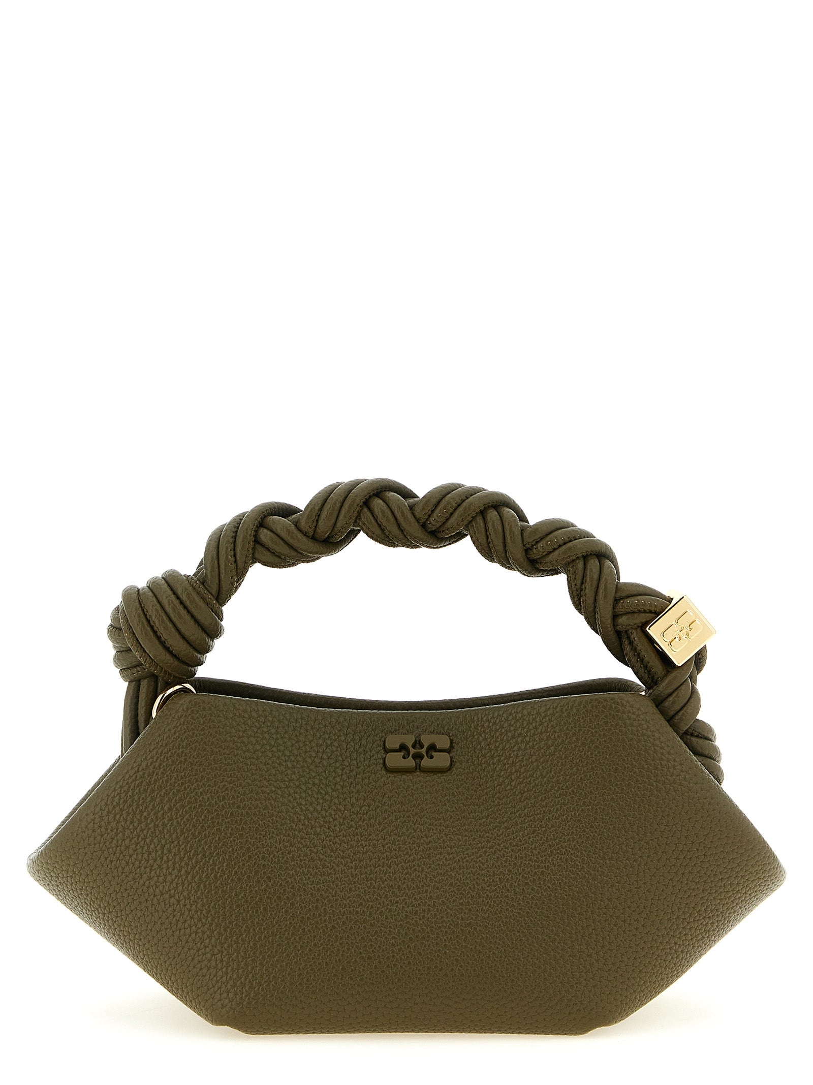 Ganni Olive Green Faux Leather Mini Handbag