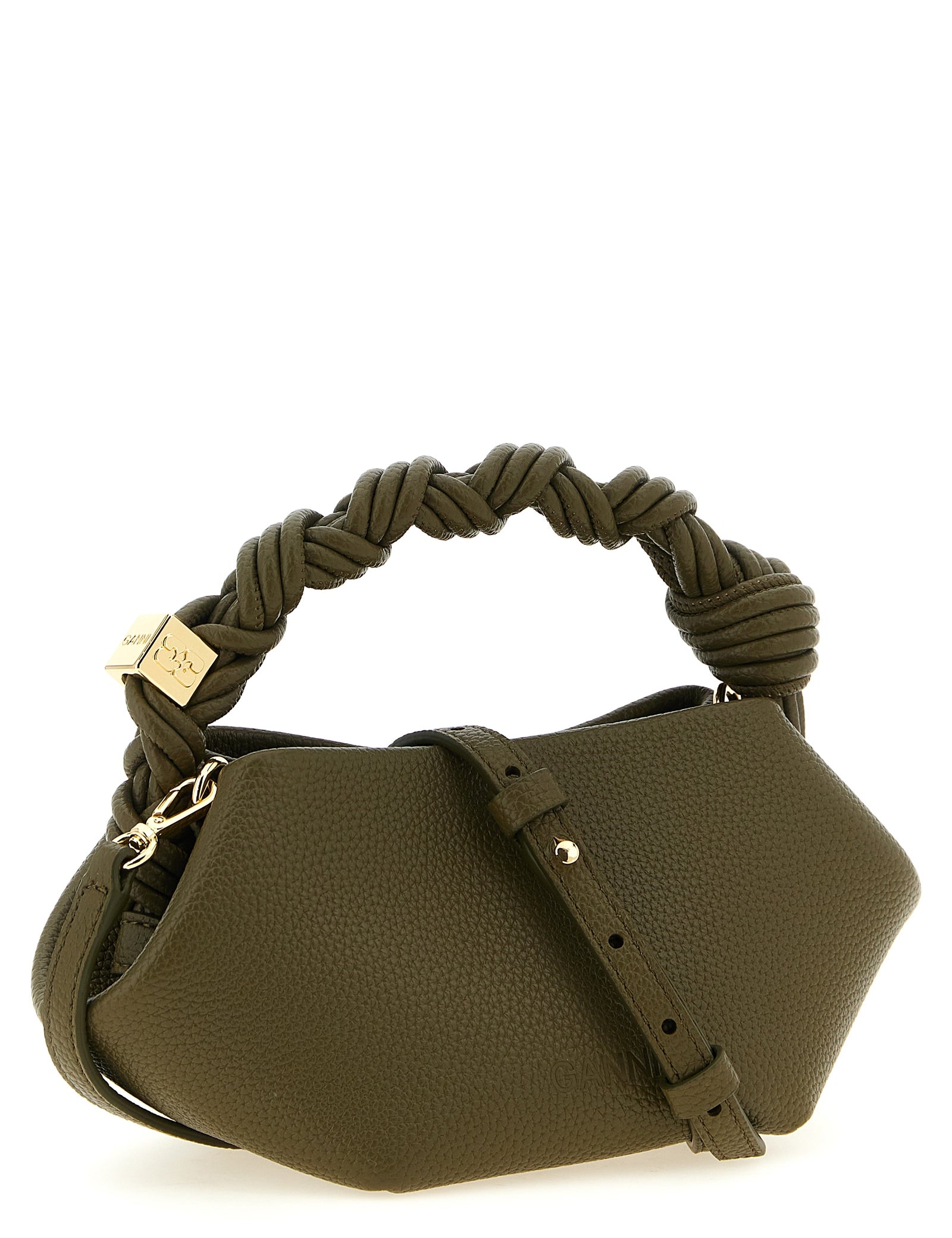 Ganni Olive Green Faux Leather Mini Handbag