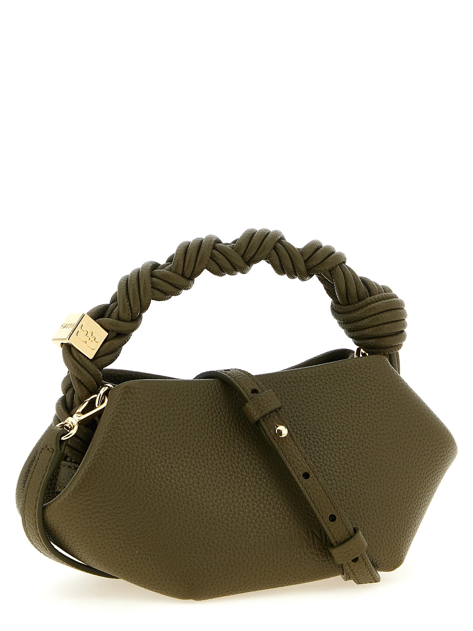 Ganni Olive Green Faux Leather Mini Handbag