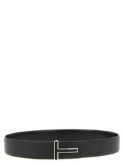 Tom Ford Black Calfskin Leather Regular Belt